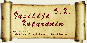 Vasilije Kotaranin vizit kartica